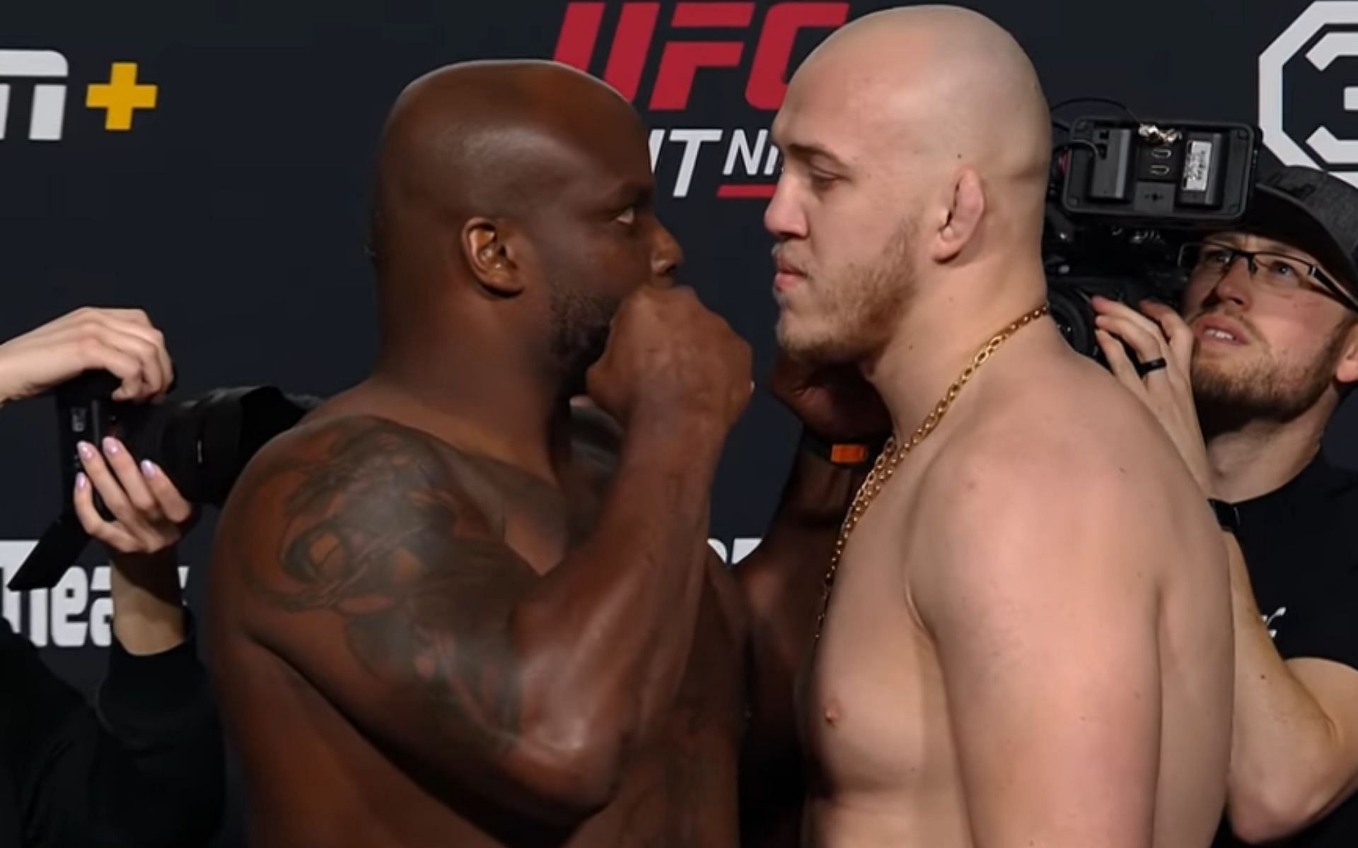 Derrick Lewis and Serghei Spivac [Image courtesy: @jedigoodman on Twitter]