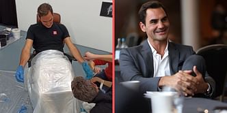 In pictures: Roger Federer shares behind-the-scenes look at his modelling for ‘Burn Shine Fly’ art exhibition in Venice
