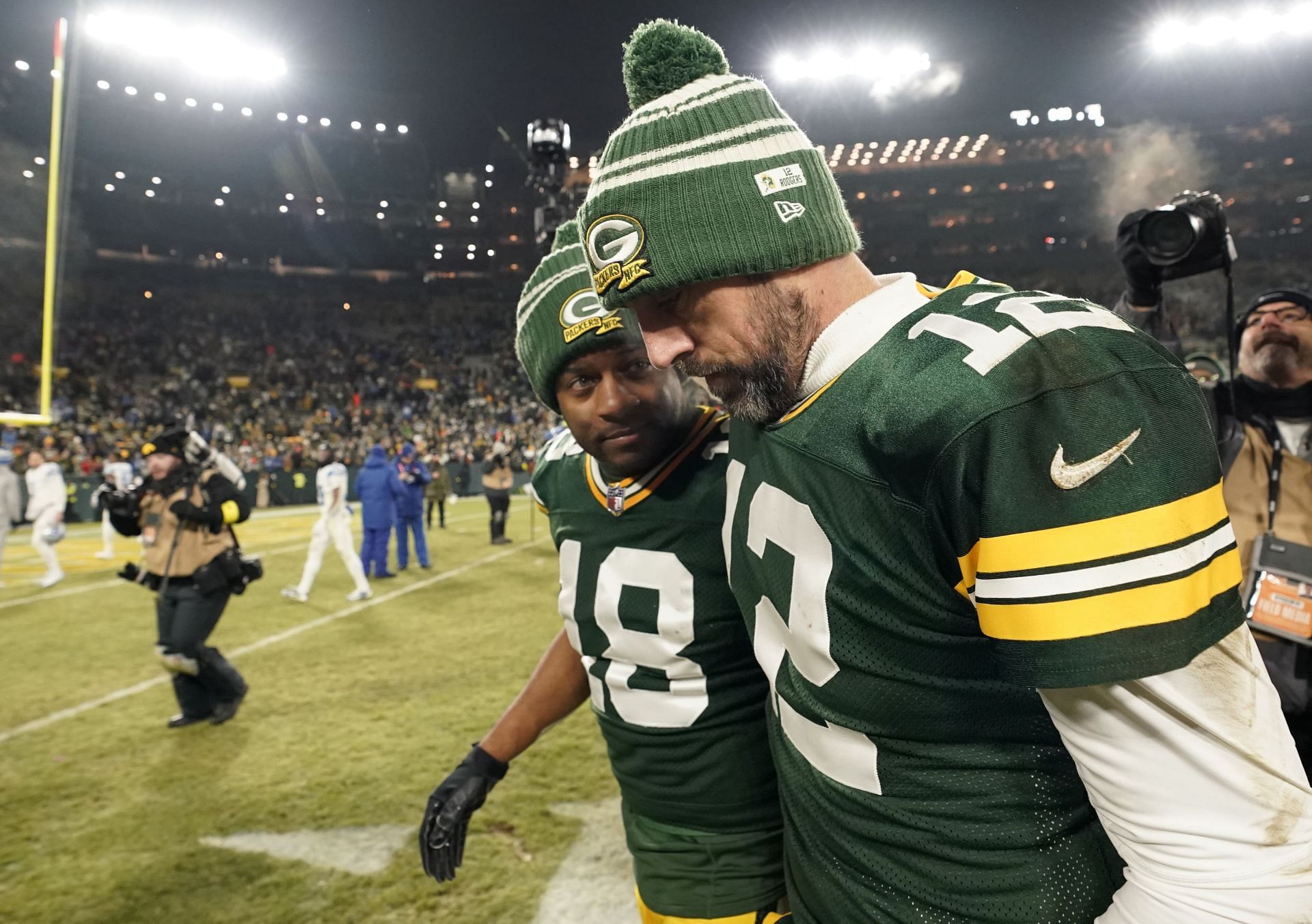 Aaron Rodgers at Detroit Lions v Green Bay Packers