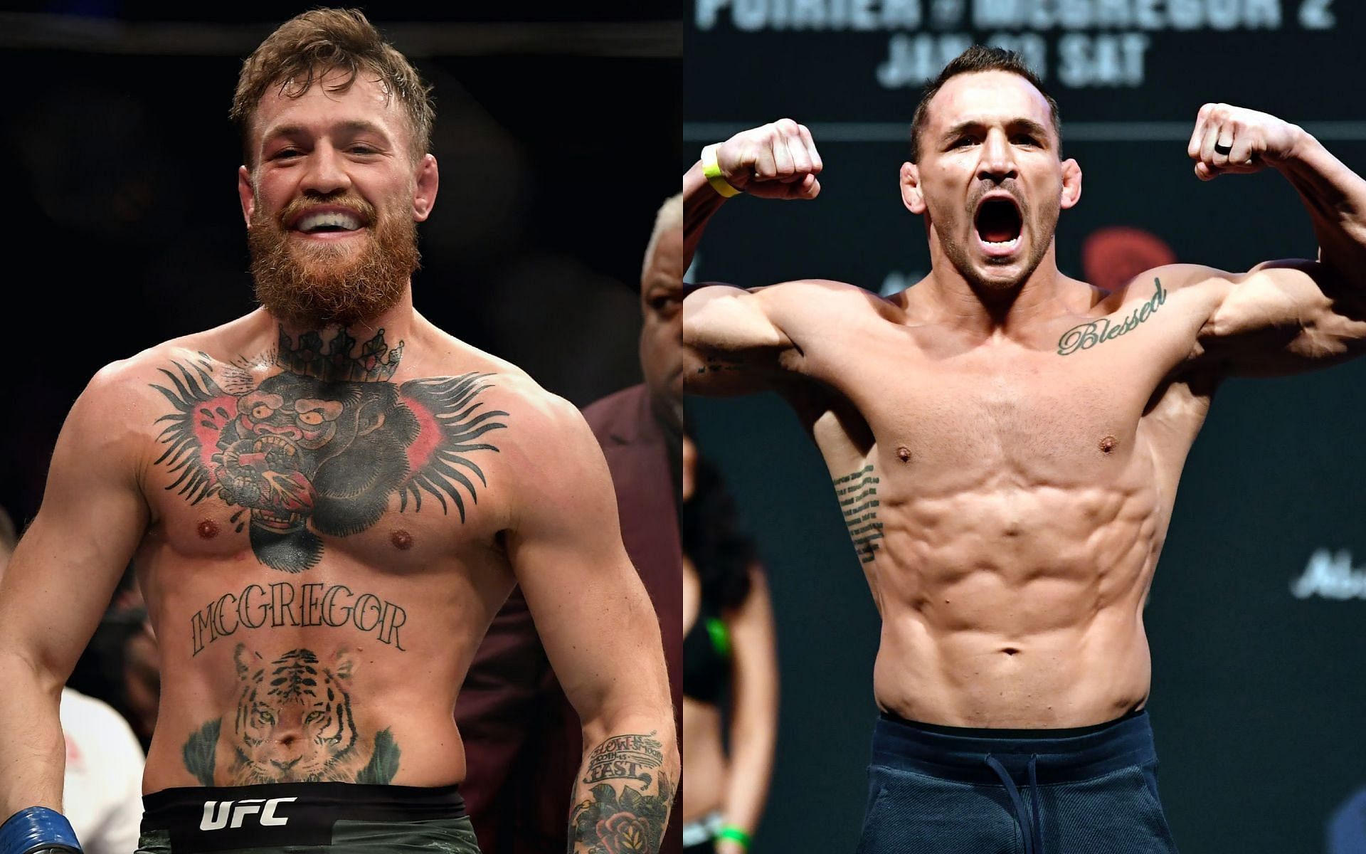 Conor McGregor (left) and Michael Chandler (right)