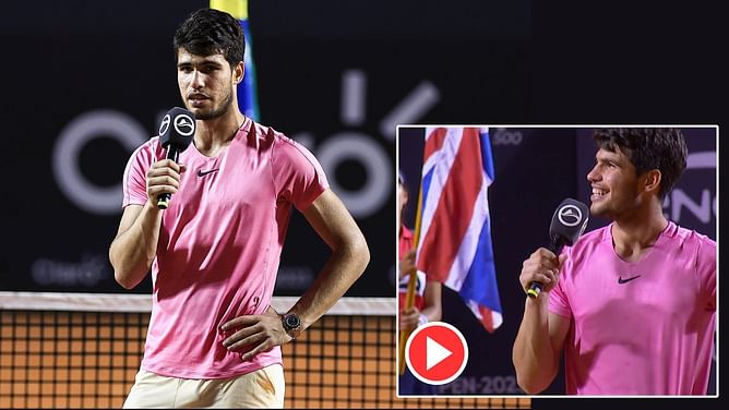 Watch: Fans chant Carlos Alcaraz's name after injured Spaniard goes down against Cameron Norrie in Rio Open final