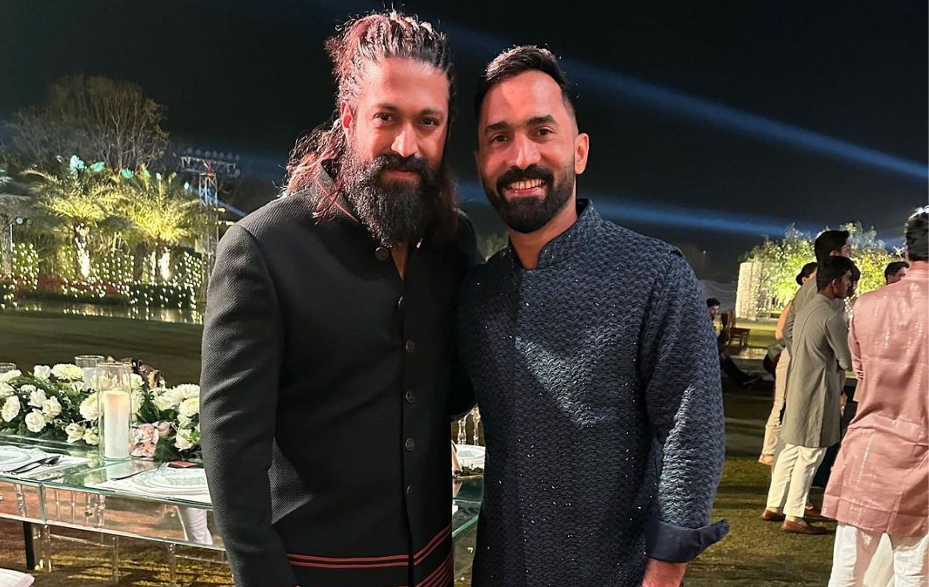 Yash (L) with Dinesh Karthik (R). (Pic: Instagram) 