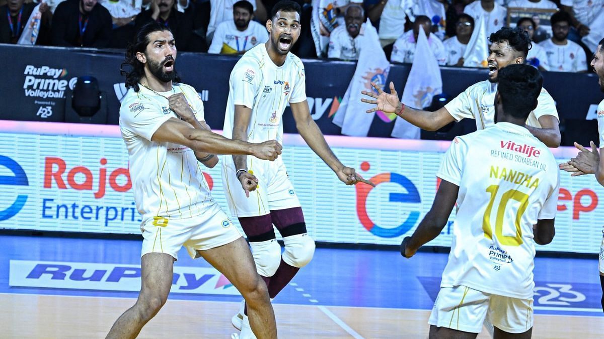 Ahmedabad Defenders celebrating their previous win against Calicut in an earlier match (Image Courtesy: Twitter/Ahmedabad Defenders)