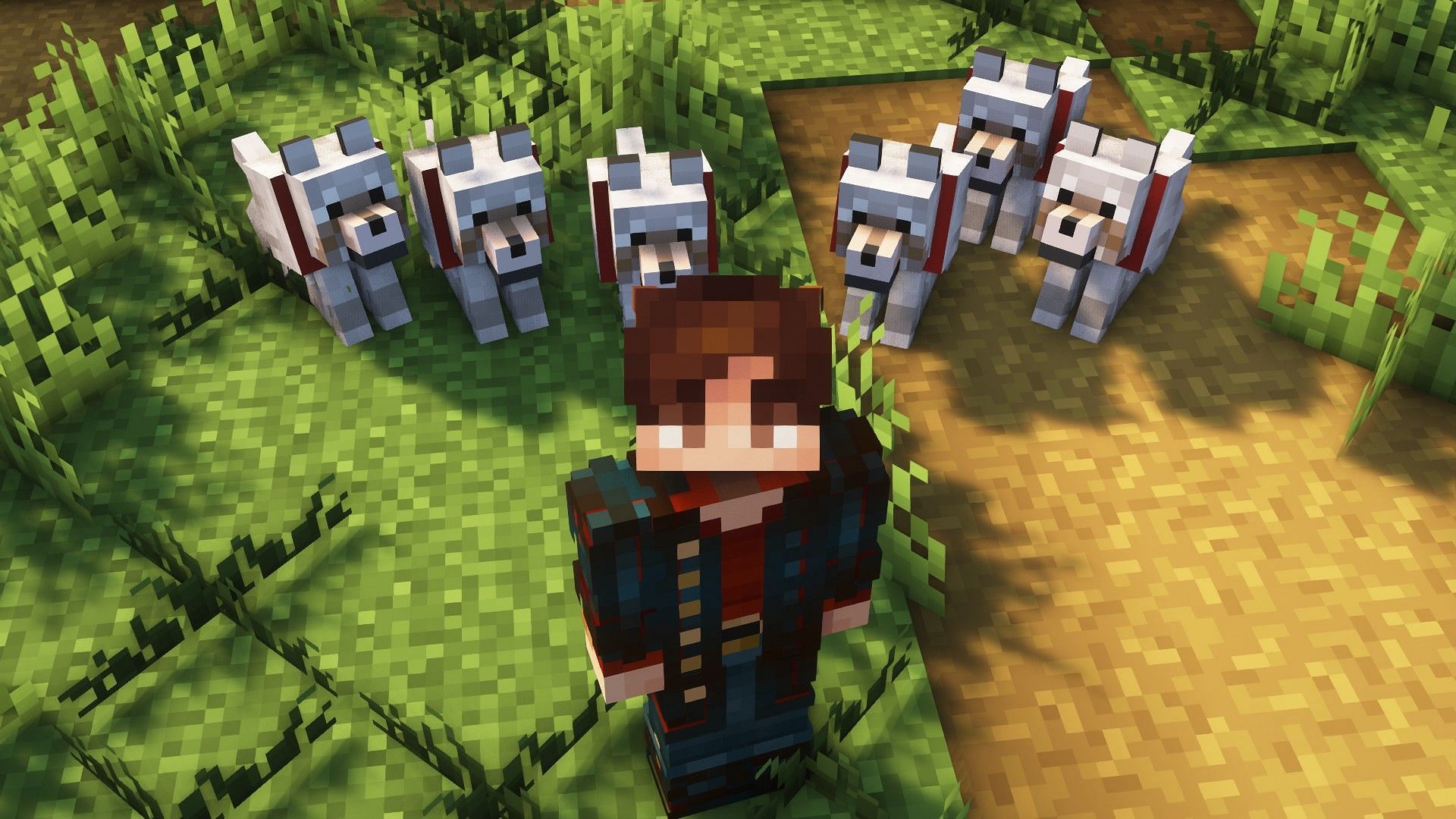 Tamed wolves in the game (Image via Mojang)