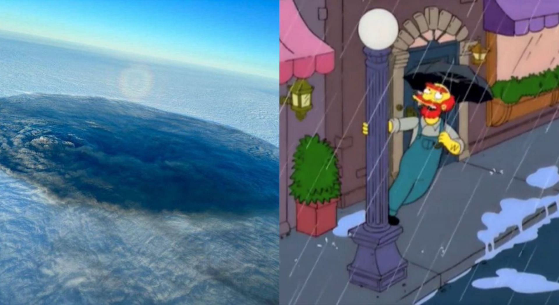 The Simpsons acid rain episode went viral amid Ohio chemical cloud claim (Image via @/SNAFUradio2/Twitter and YouTube)