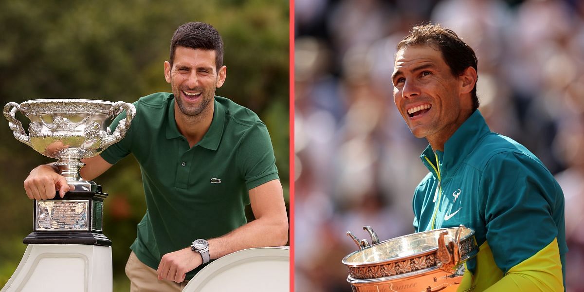 Novak Djokovic (left) won a tenth Australian Open title on Sunday.