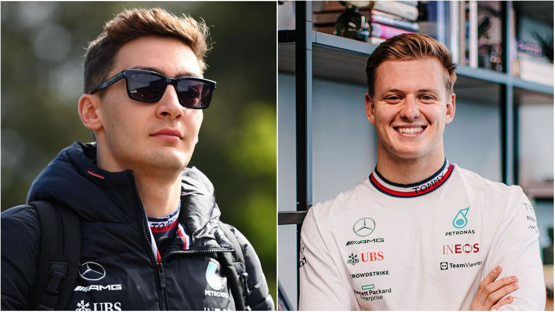 George Russell (L) knows what Mick Schumacher (R) needs to get back into an F1 car