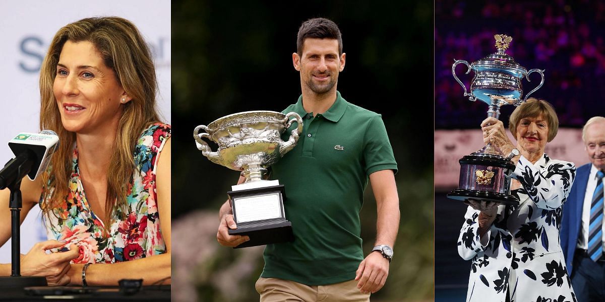 Djokovic, Seles and Court with AO records