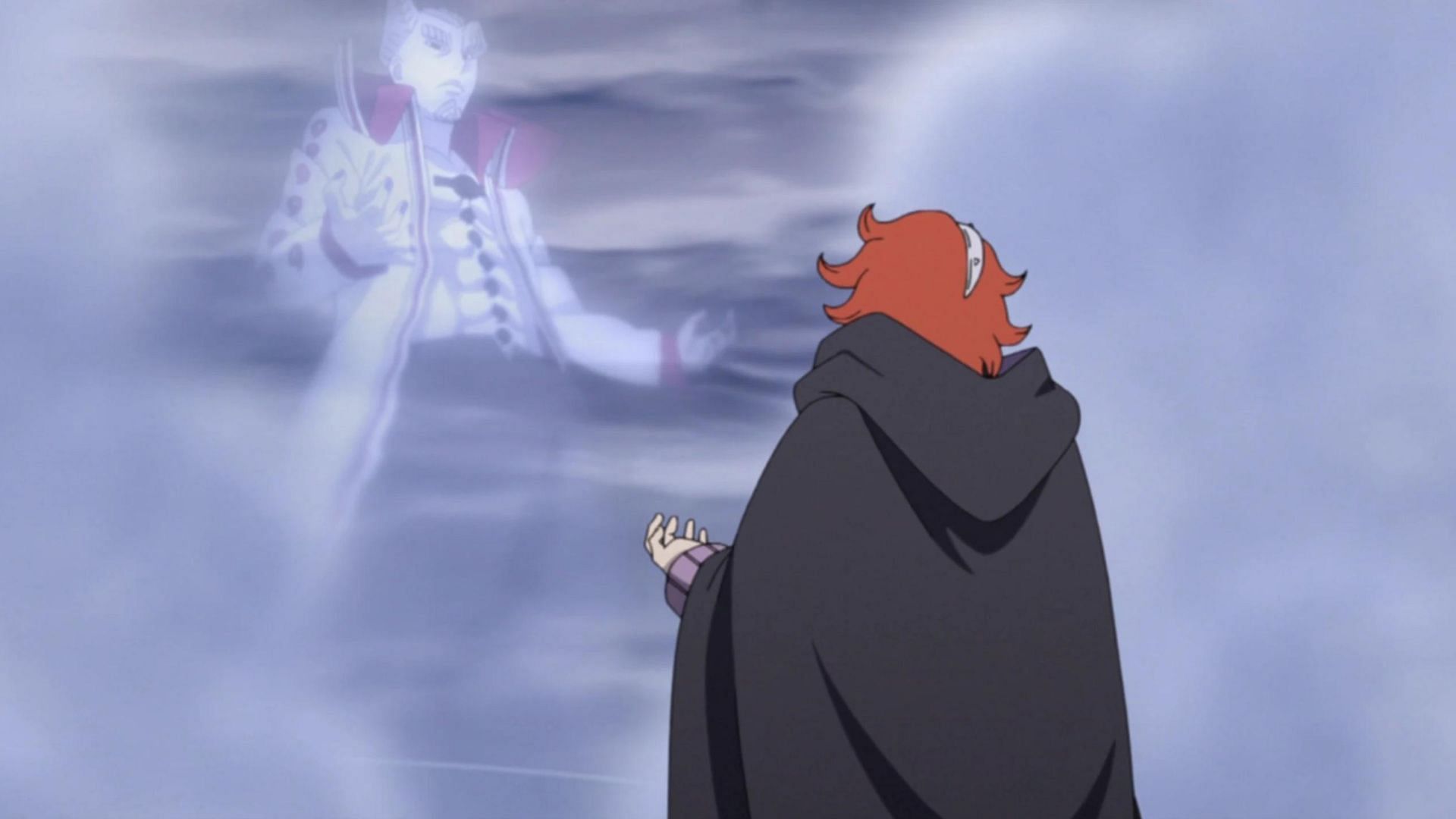 Isshiki's astral projection speaking to Code (Image via Studio Pierrot)