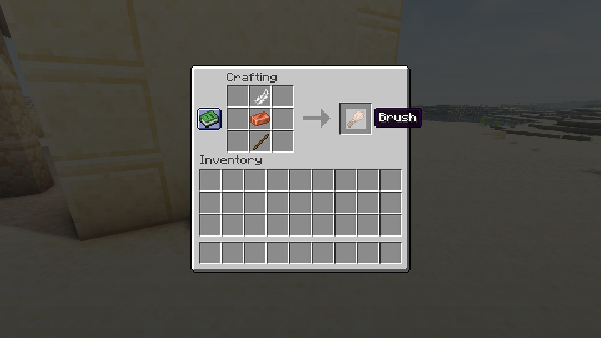 Crafting recipe of brush in Minecraft 1.20 (Image via Mojang)