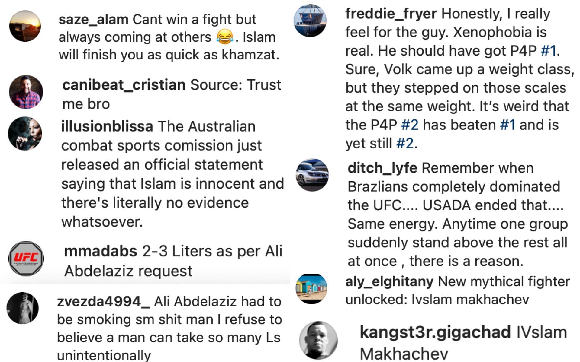 Fans&#039; replies to Kevin Holland&#039;s Instagram post.