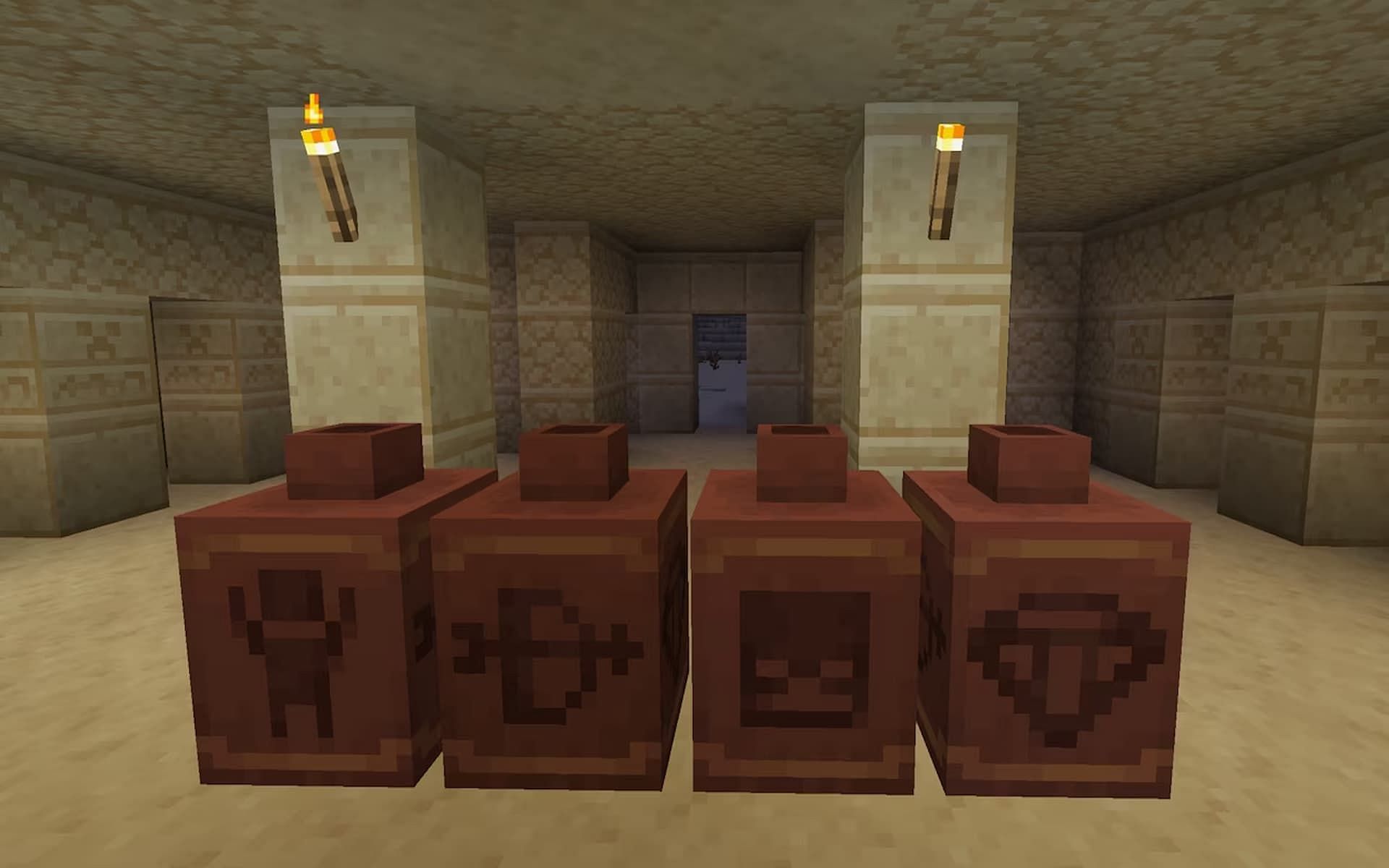With archeology, players will be able to discover ancient pottery by finding four matching pottery shards (Image via Mojang)