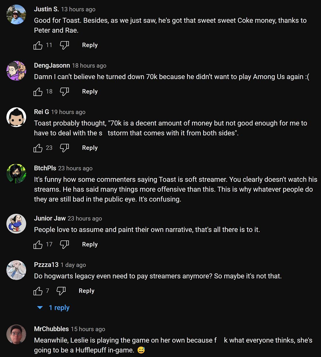 Fans in the YouTube comments section discussed the streamer declining the $70,000 sponsorship deal (Image via Sykkey Daily/YouTube)