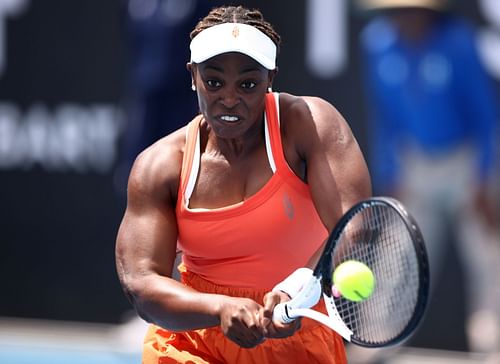 Sloane Stephens in action at the 2023 Hobart International