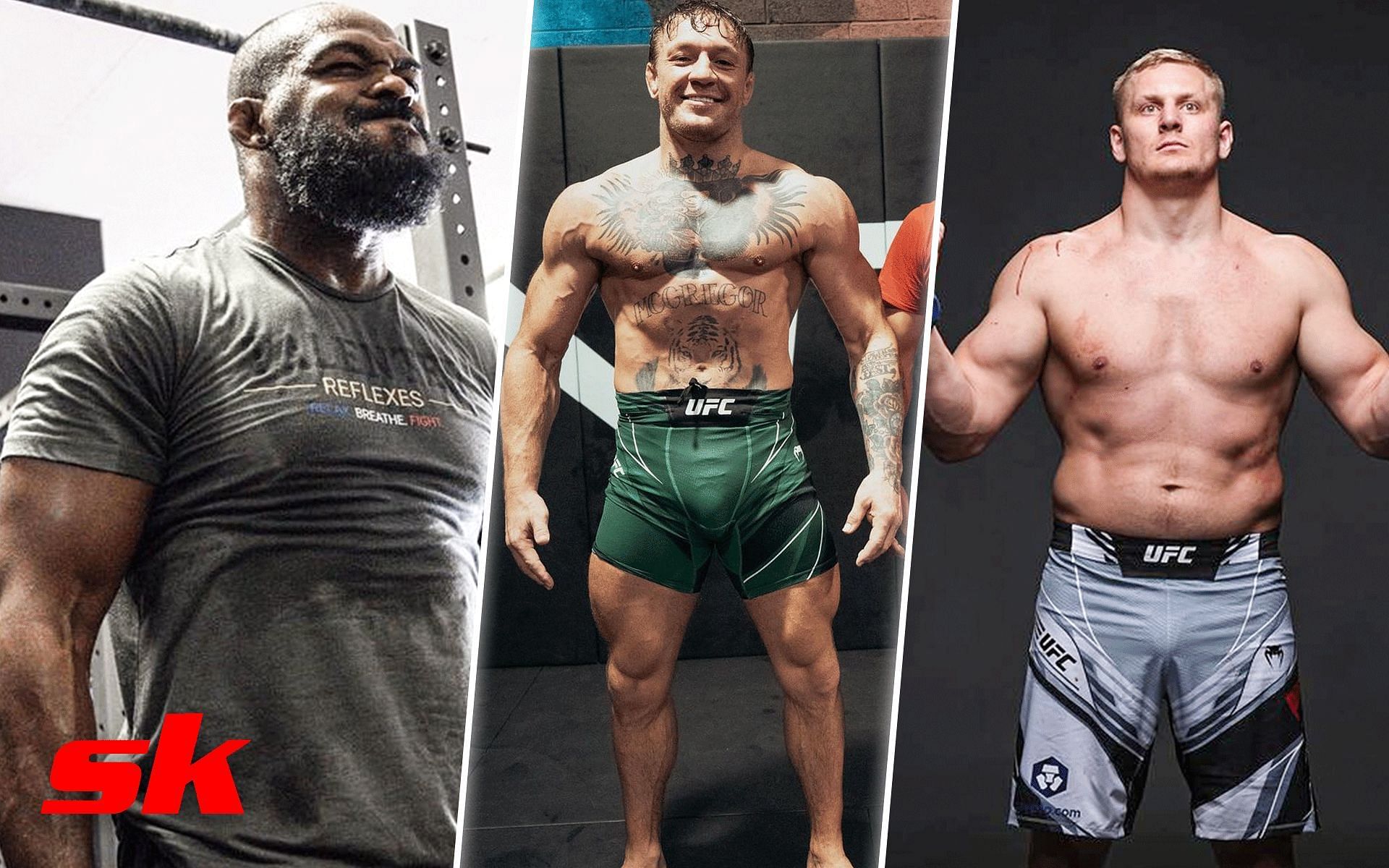 Fans take guesses which 3 UFC fighters are currently on steroids [Images via: @thenotoriousmma,, @jonnybones and @sergei_pavlovich on Instagram