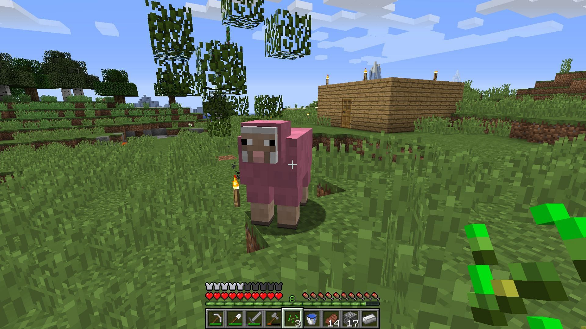 Pink sheep is the rarest variant of one of the most commonmobsb in Minecraft (Image via Reddit / u/kr580)