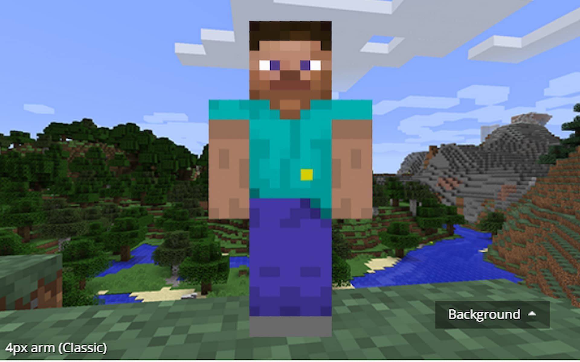Throwback to the original player model with the Classic Steve skin (Image via Minecraftskins.com)