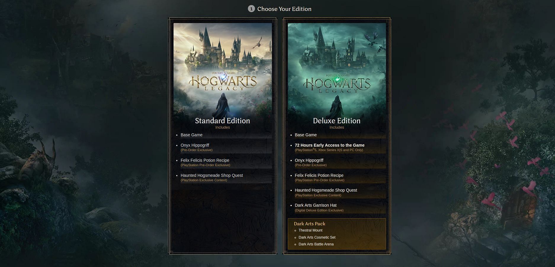 The Standard and Deluxe editions of the game compared (Image via Portkey Games)