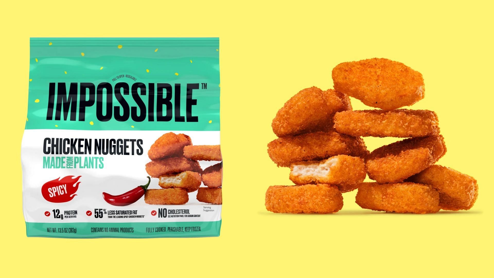The new Impossible™ Spicy Chicken Nuggets (Image via Impossible Foods)