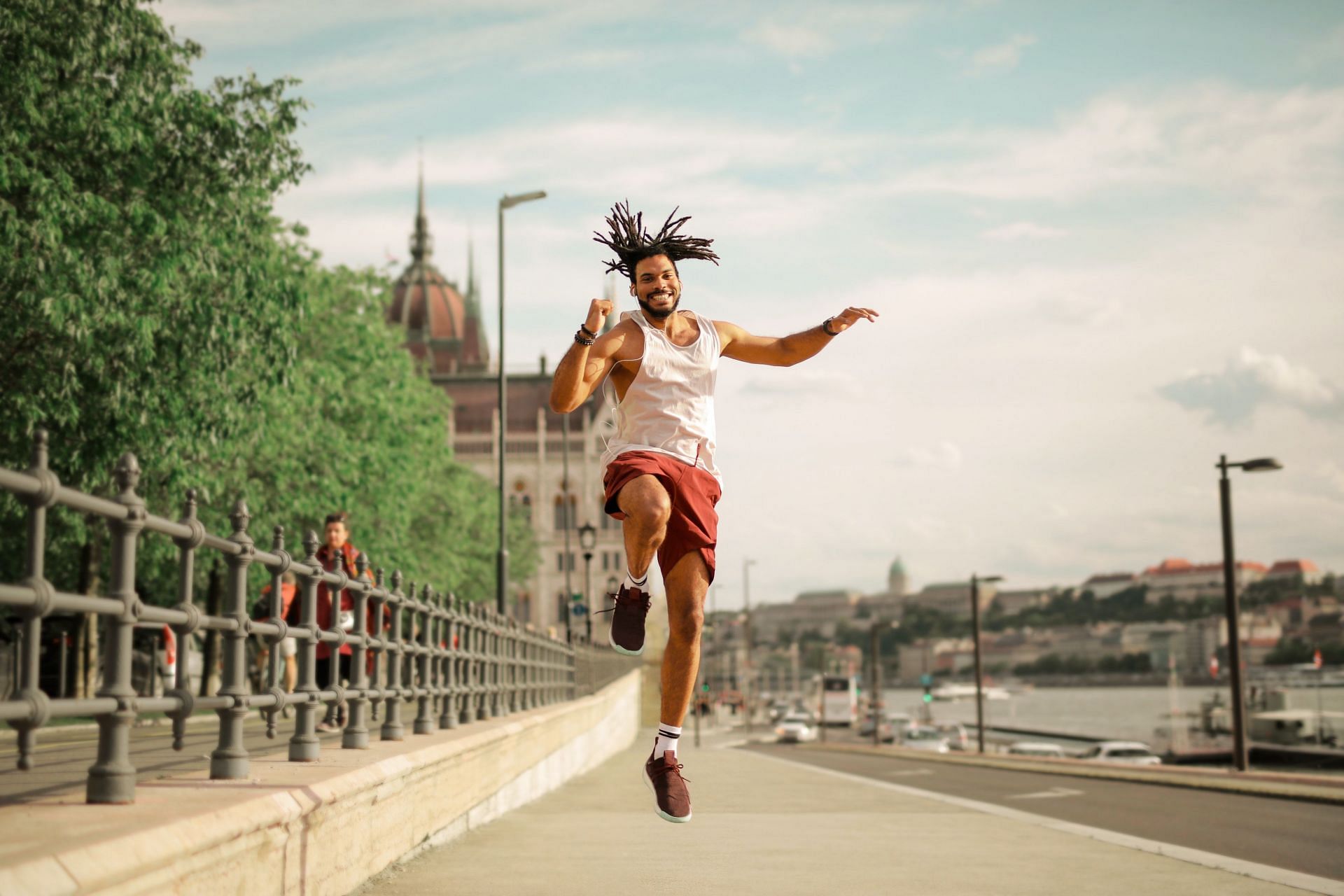 Star Jump is a series of jumping exercises in which you jump into the air and stretch out in the form of a star. (Image via Pexels/ Andrea Piacquadio)