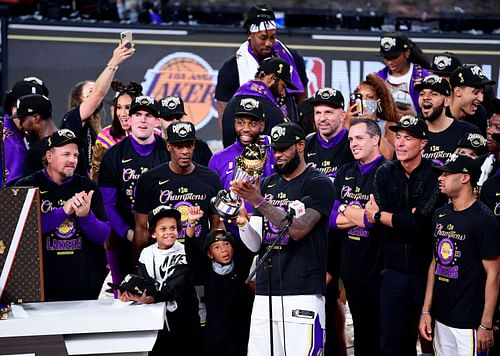 The LeBron James award collection includes four championships (Image via Getty Images)