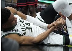 What is the sprained wrist recovery time? Looking at Giannis Antetokounmpo's injury which forced him to exit game against Chicago Bulls
