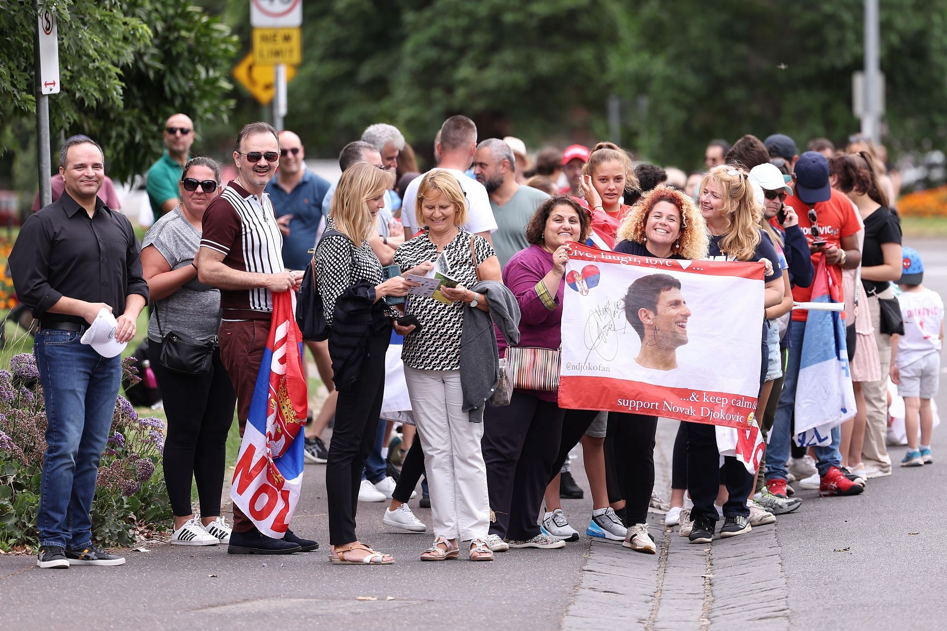 Novak Djokovic cheered by Serbian fans at 2023 Australian Open