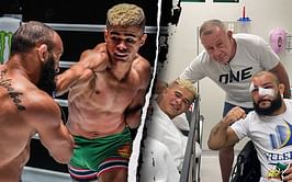 Respect earned: Fabricio Andrade and John Lineker bury the hatchet in hospital