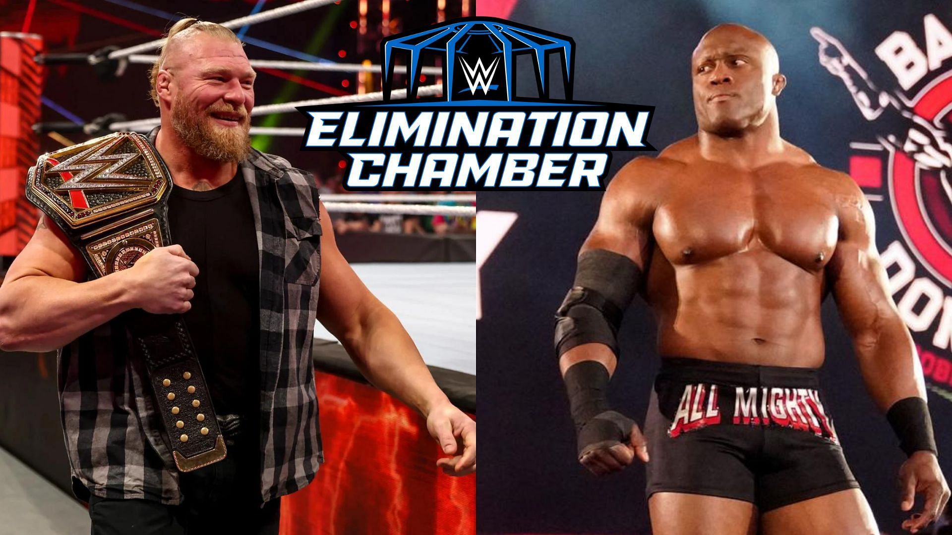 Brock Lesnar (left), Bobby Lashley (right)