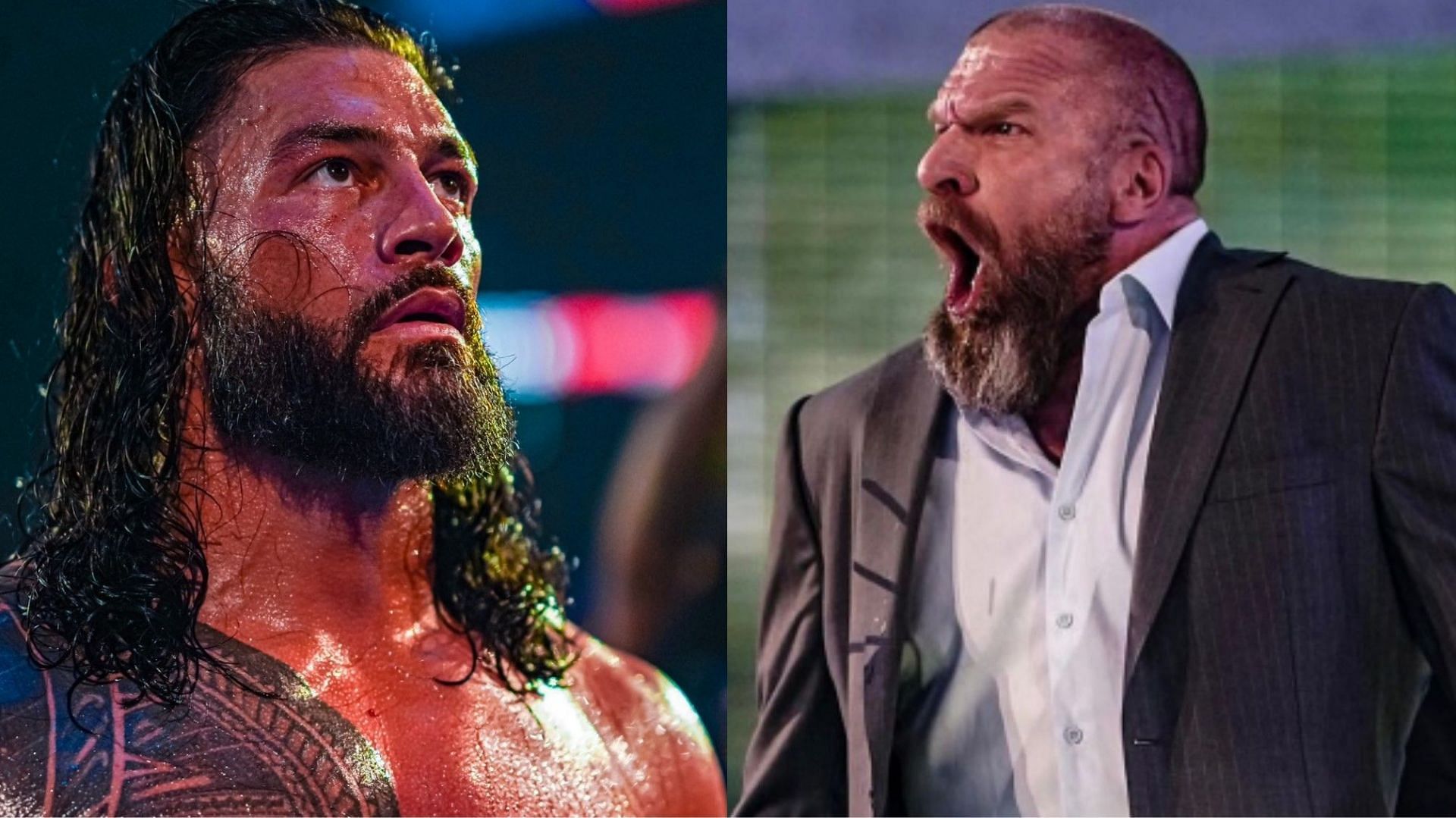 Roman Reigns (left) and Triple H (right)