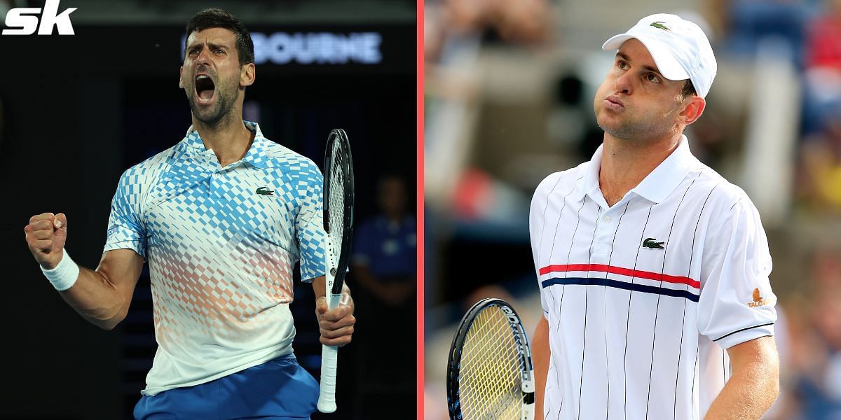 Novak Djokovic (L) and Andy Roddick (R)