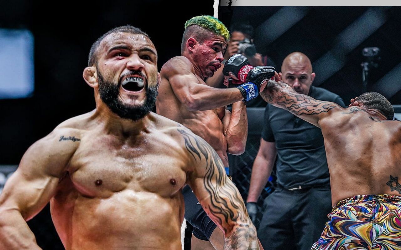 John Lineker (left, right), Fabricio Andrade (center), photo by ONE Championship