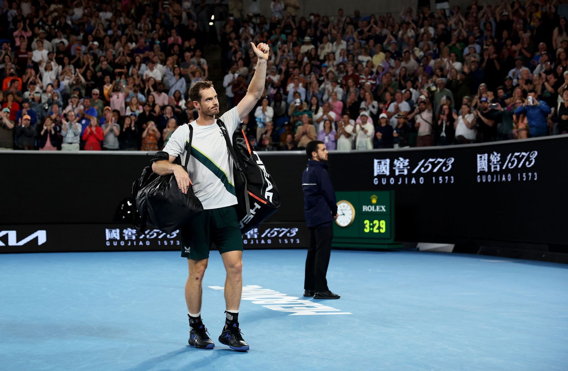 Andy Murray in action at the 2023 Australian Open