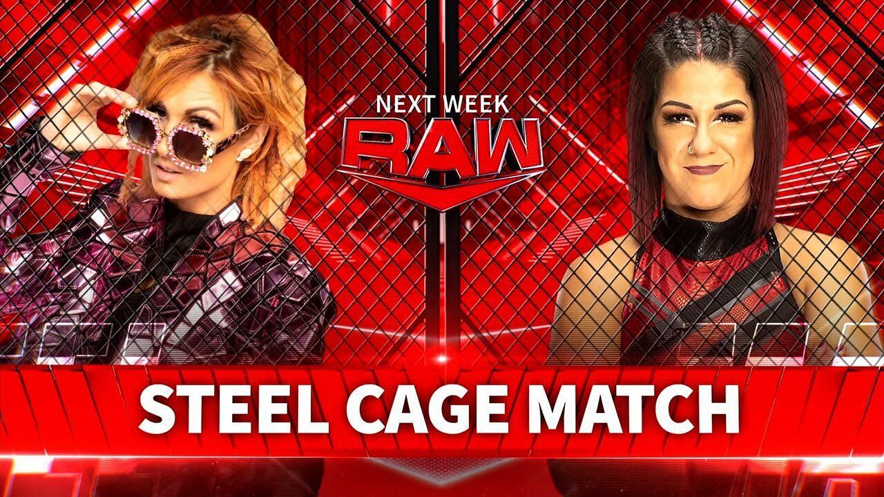 Becky Lynch and Bayley will clash inside of a steel cage on tonight