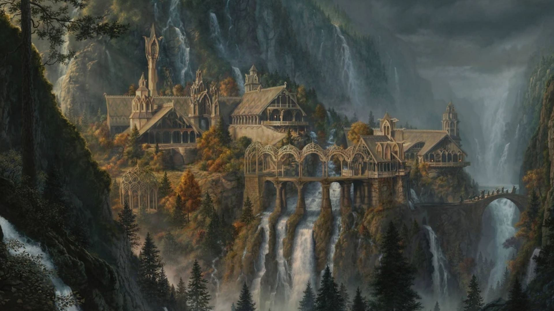 the Rivendell stands as a peaceful world in J.R.R. Tolkein&#039;s Middle-Earth (Image via The Lord of the Rings Wiki)