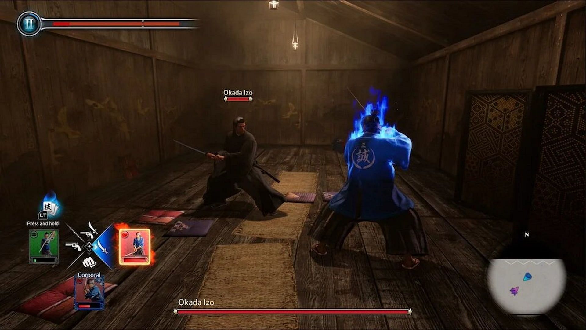 Okada uses fast strength attacks (Image via Sega)