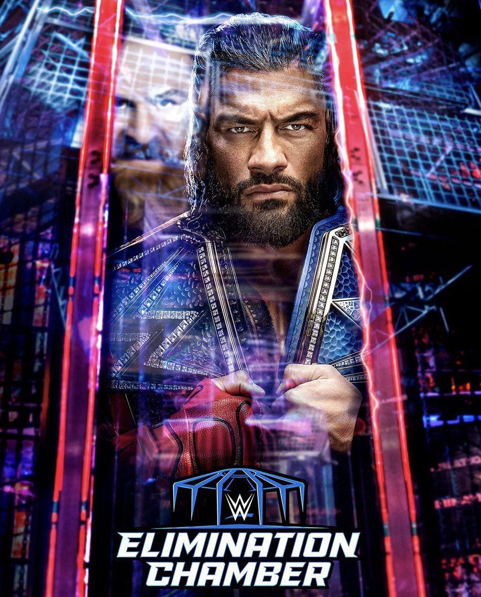 The official poster for WWE Elimination Chamber 2023