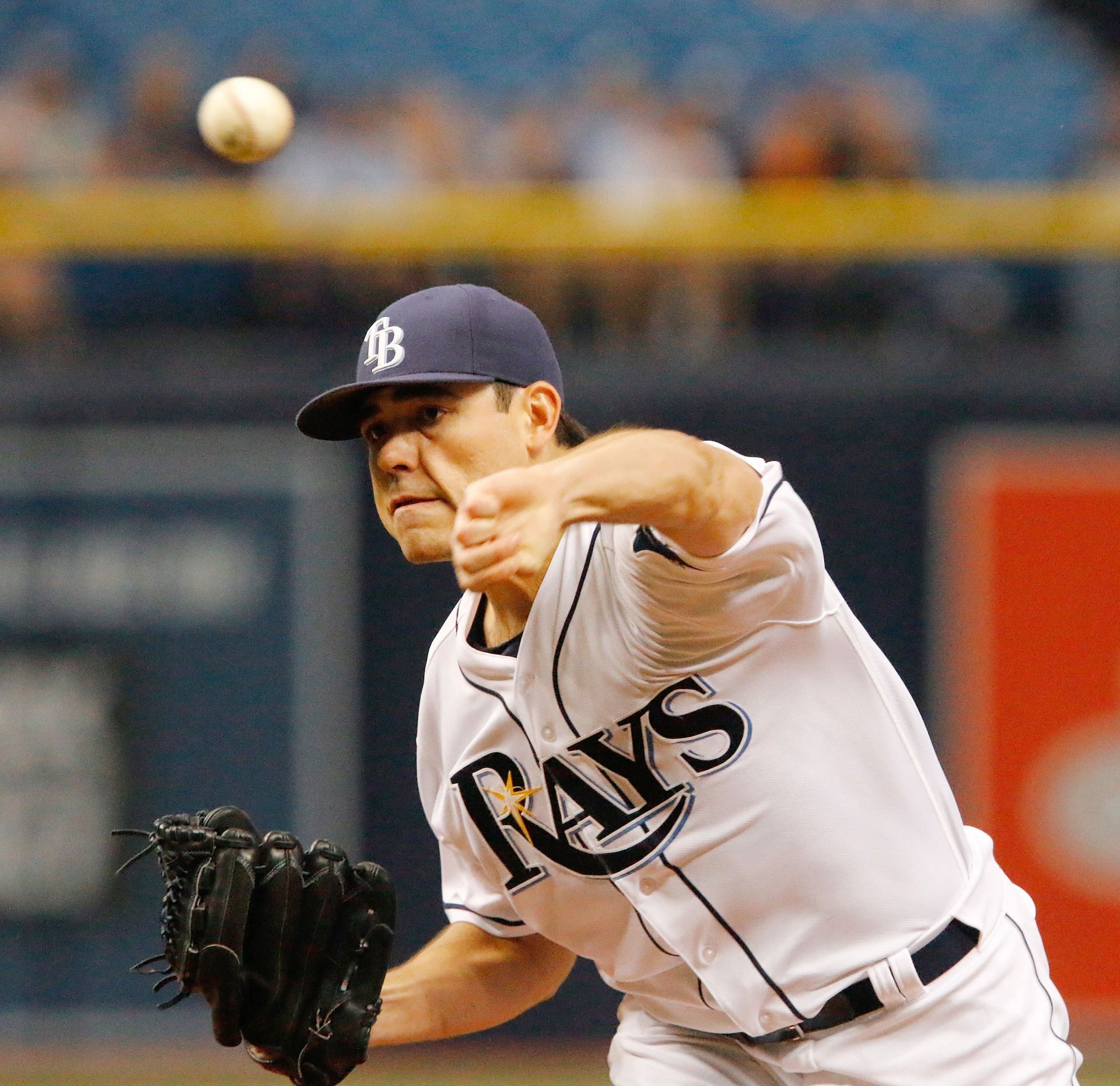 Matt Moore# 55 of the Tampa Bay Rays delivers a pitch during the first inning of the against the Baltimore Orioles