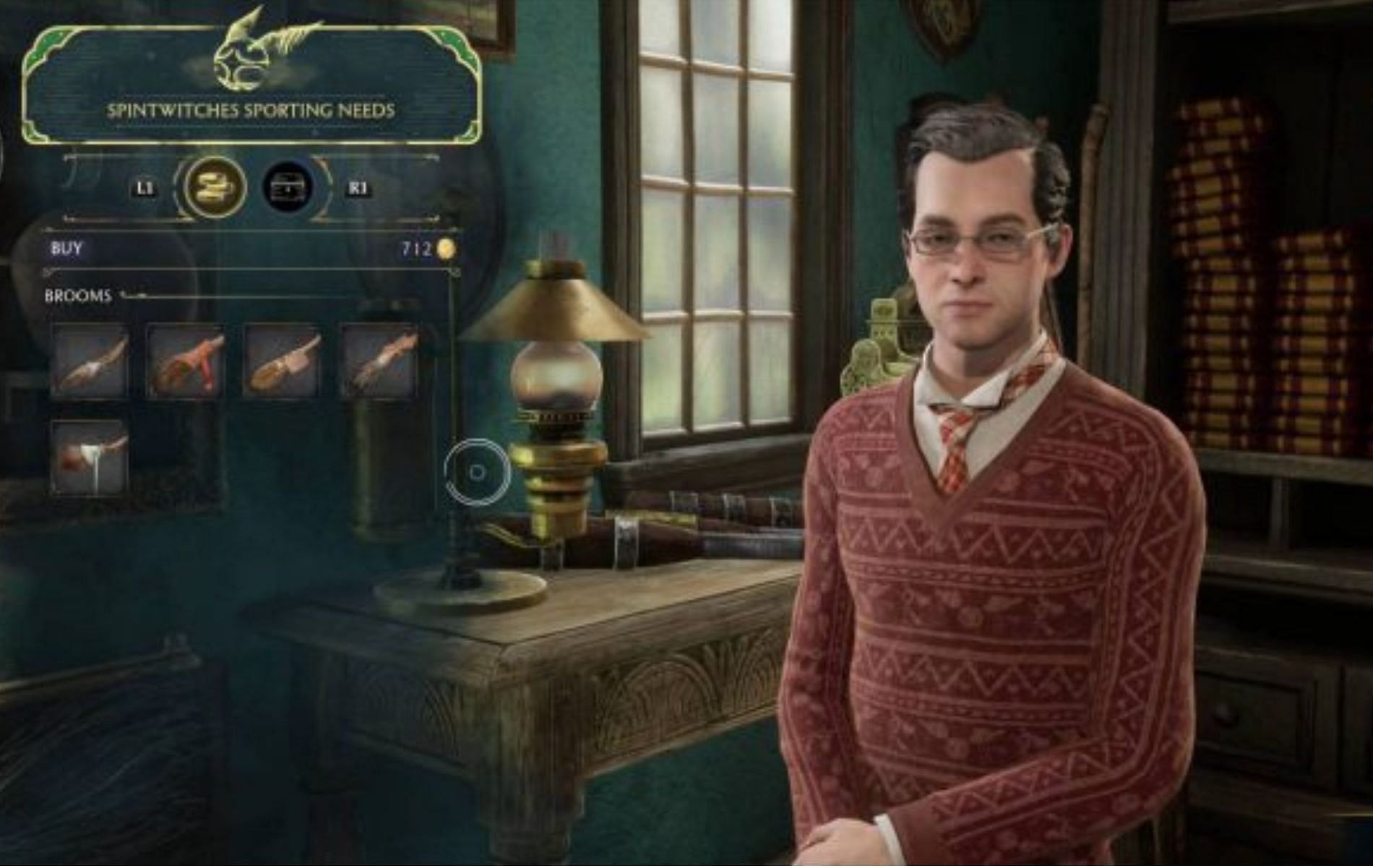 Spintwiches Sporting Needs in Hogsmeade is the place for all your broom needs Hogwarts Legacy (Image via Avalanche Software)