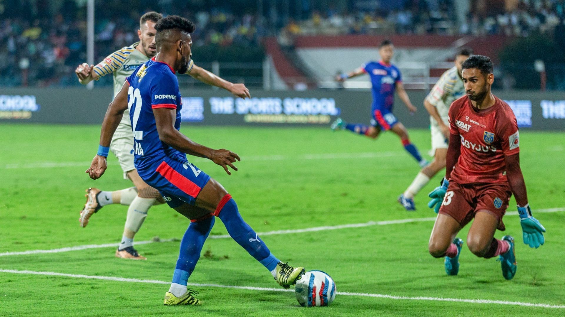 Roy Krishna got the better of Ruivah Hormipam to score the opening goal.