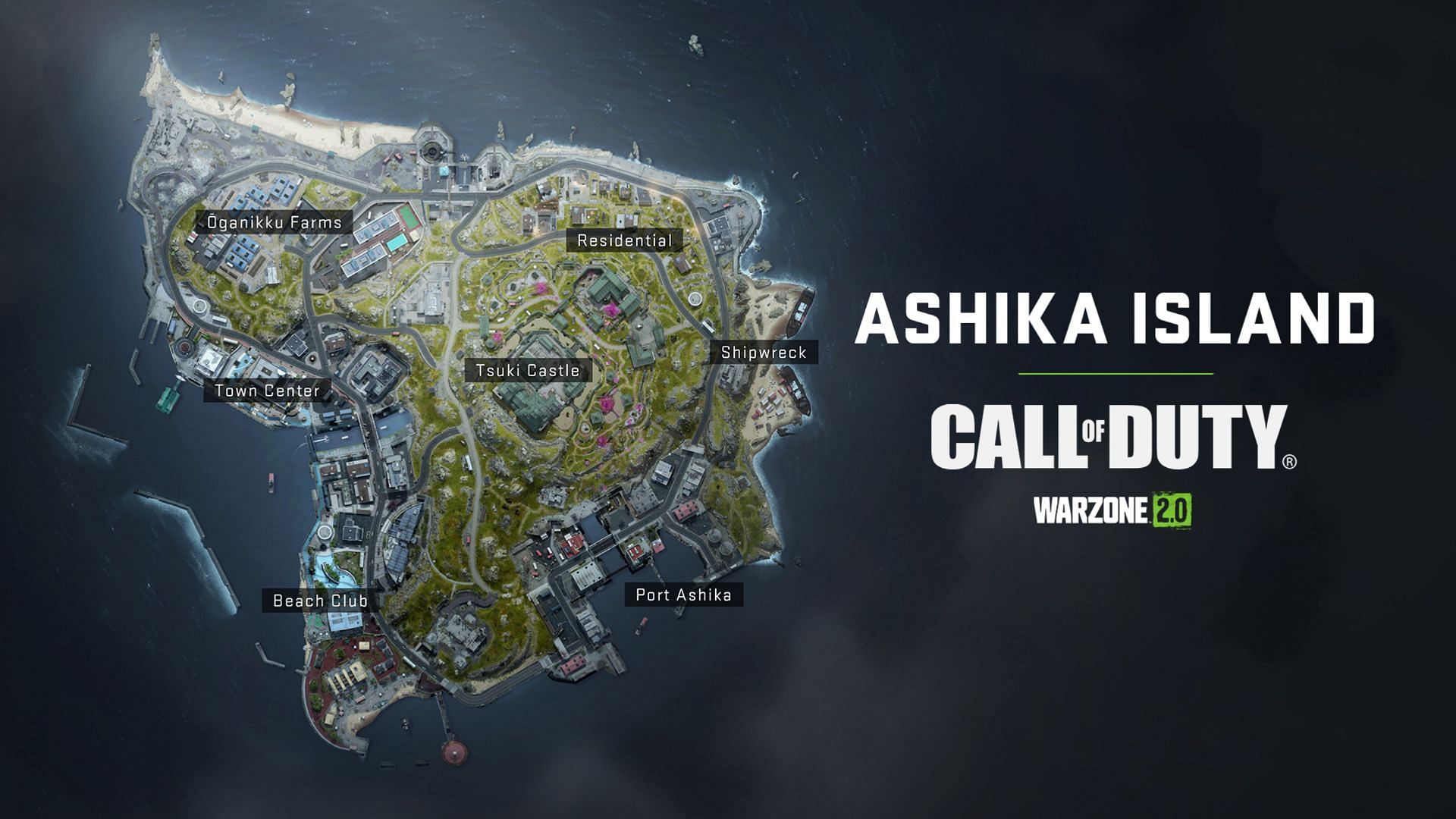 The Ashika Island Resurgence battle royale map (Image via Activision)