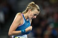 Petra Kvitova fistpumps at the 2023 Australian Open