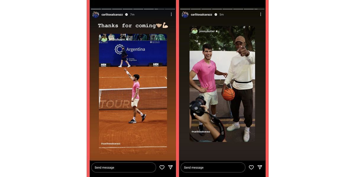 Carlos Alcaraz&#039;s Instagram stories