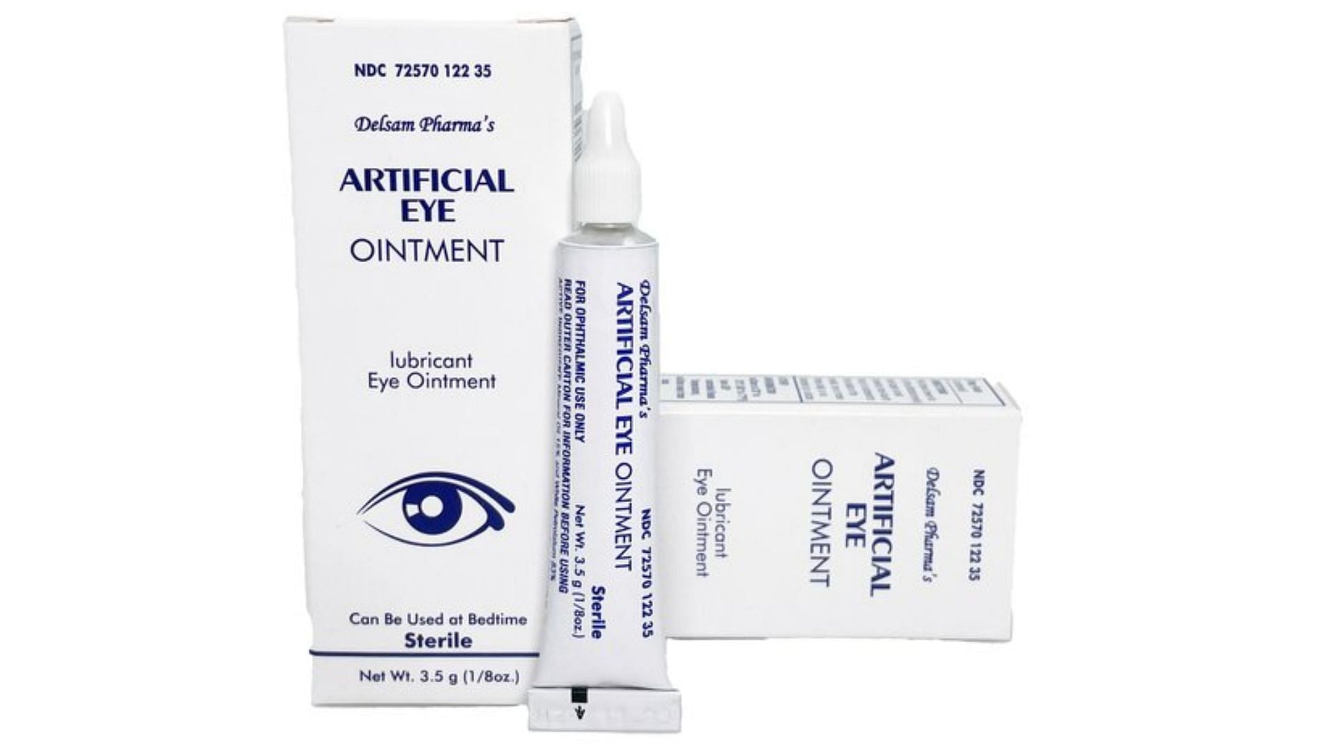 the recalled Delsam Pharma&rsquo;s Artificial Eye Ointment (Image via FDA)