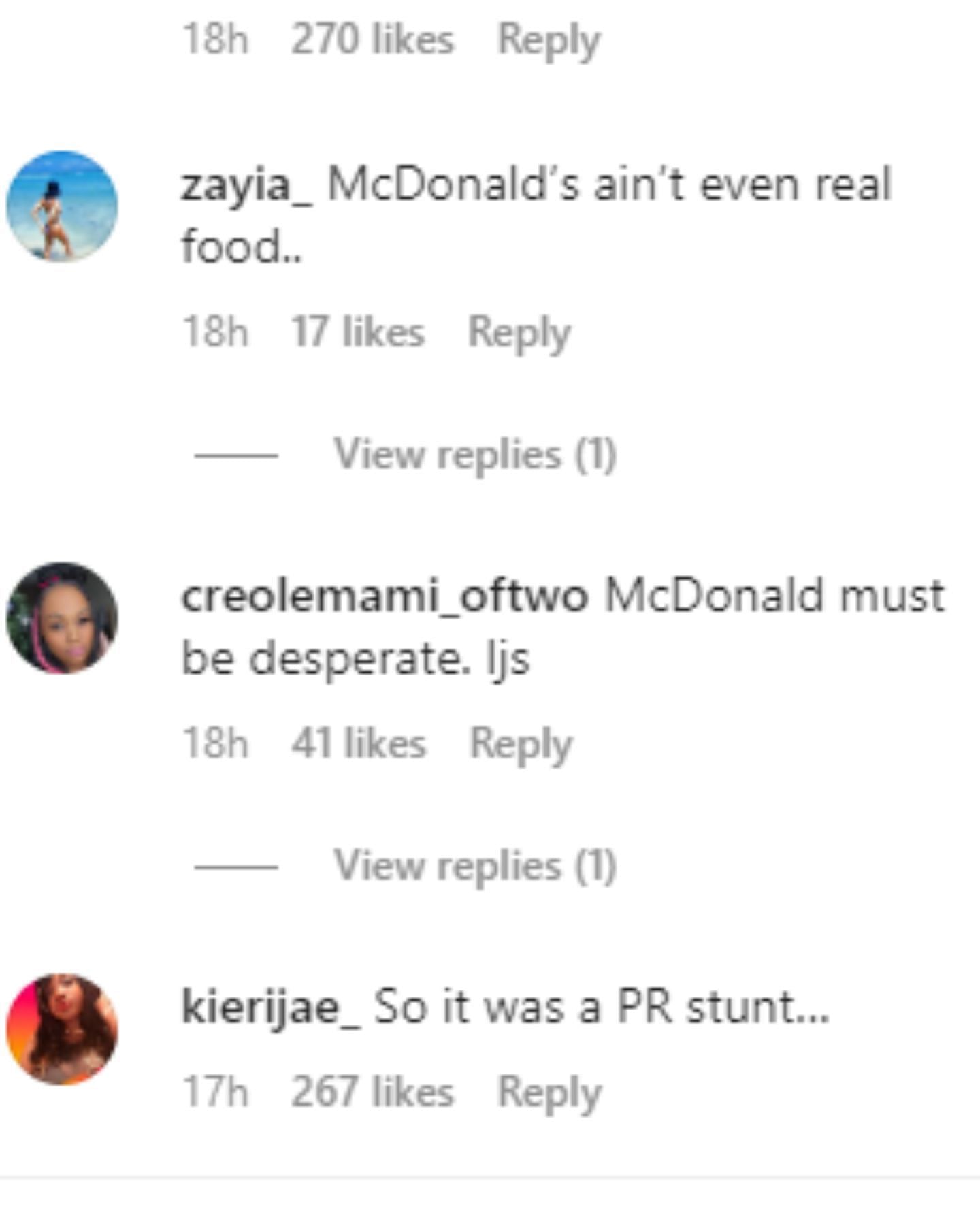 Netizens react to Cardi and Offset&#039;s McDonald&#039;s meal (Image via Instagram)