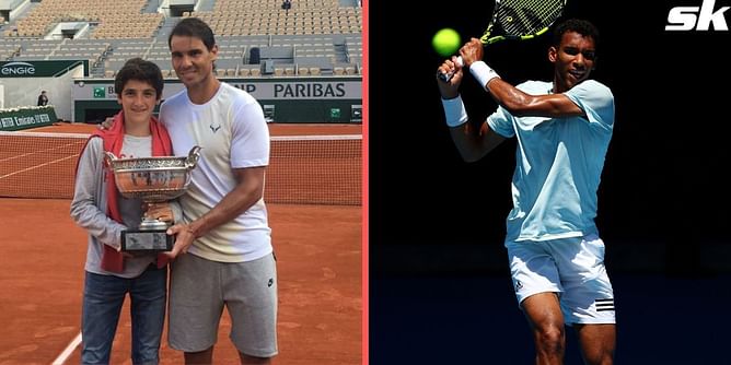 Rafael Nadal's cousin Joan trains with Felix Auger-Aliassime at Spaniard's academy