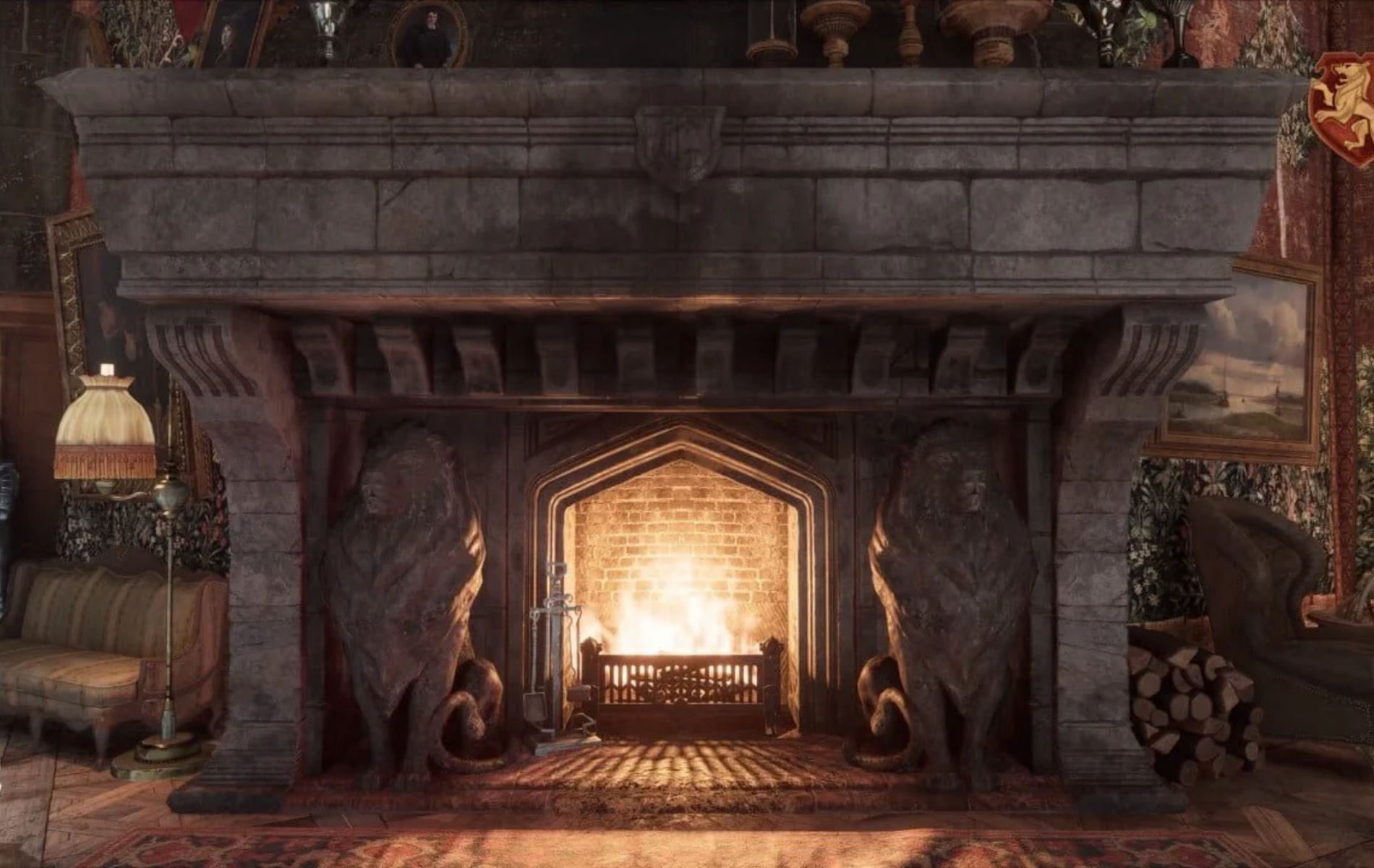 Obtaining the Library Fireplace Chest in Hogwarts Legacy  (image via Hogwarts Legacy)