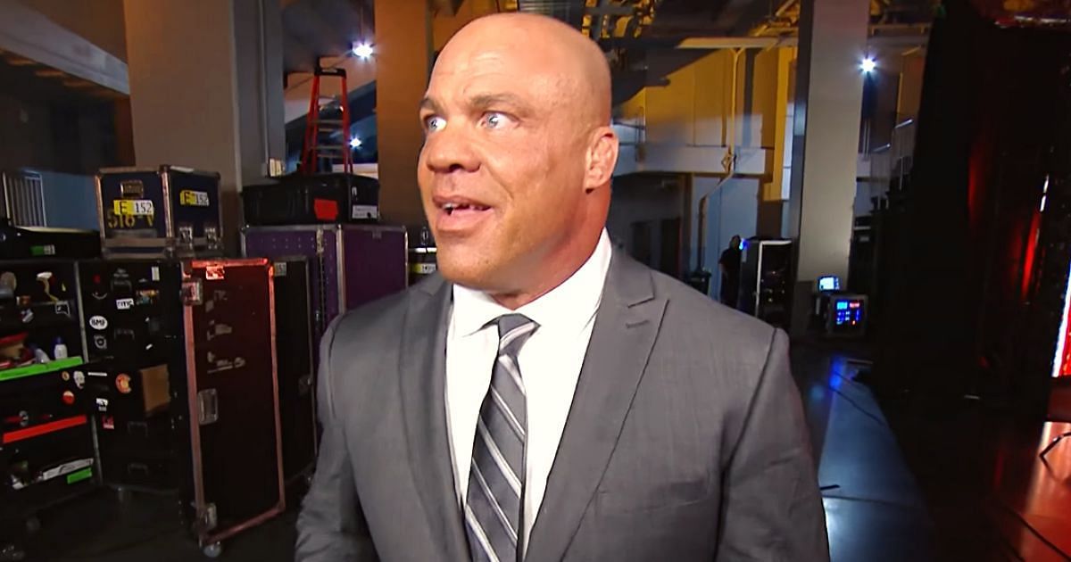 Kurt Angle backstage during an episode of RAW.