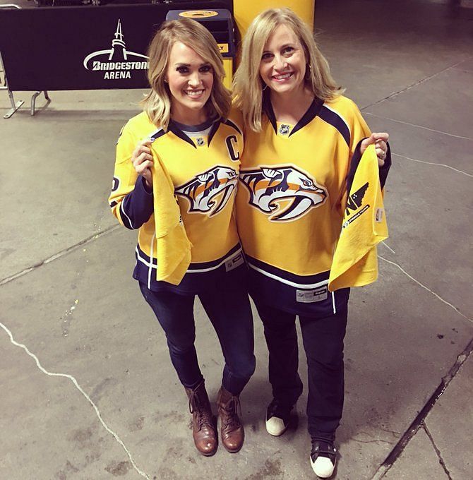 Carrie Underwood's Husband Mike Fisher and Son Isaiah Drop Puck at Nashville  Predators Game Sounds Like Nashville