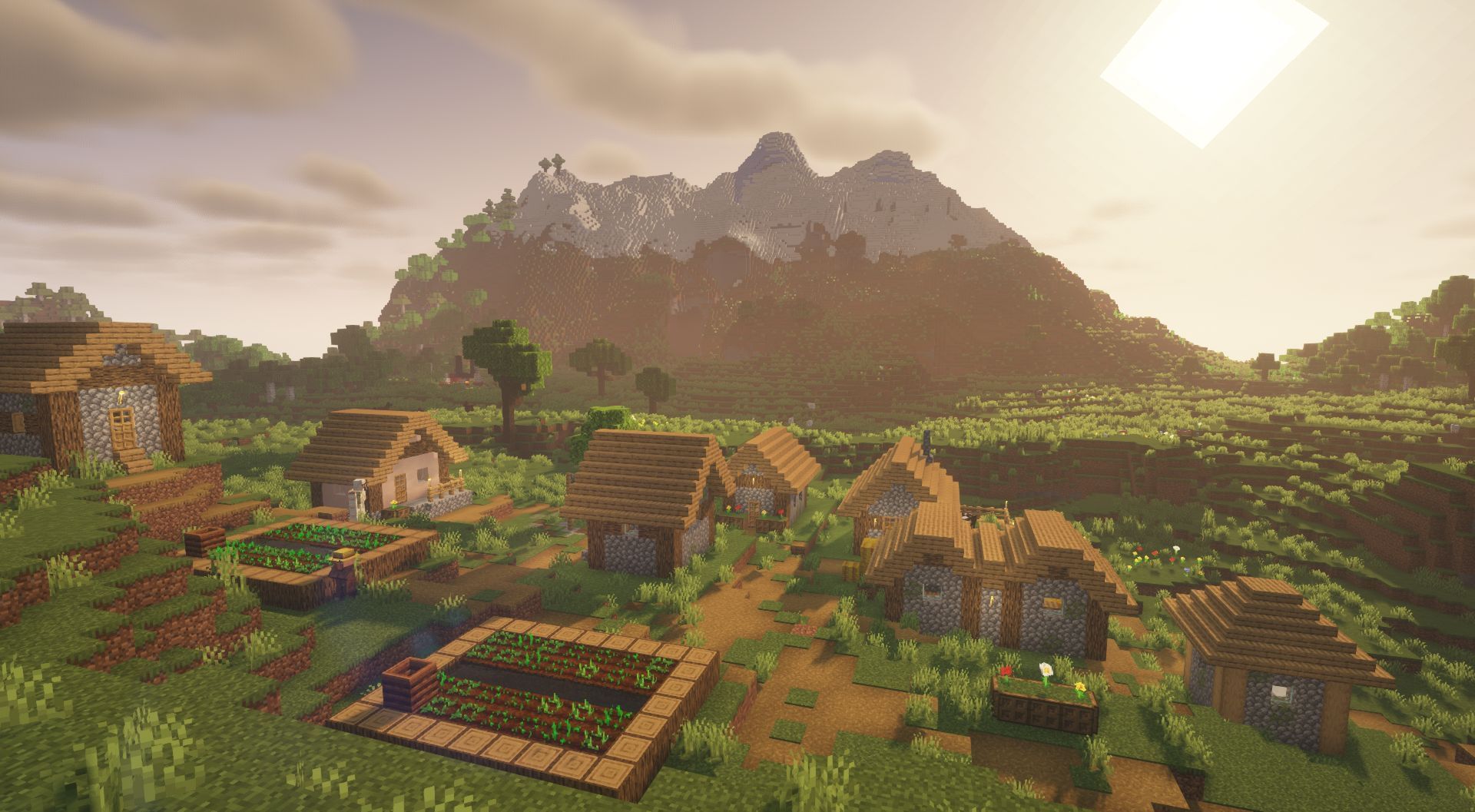 Once the shaders are active, players will notice a drastic change in Minecraft 1.19.3&#039;s graphics (Image via Mojang)